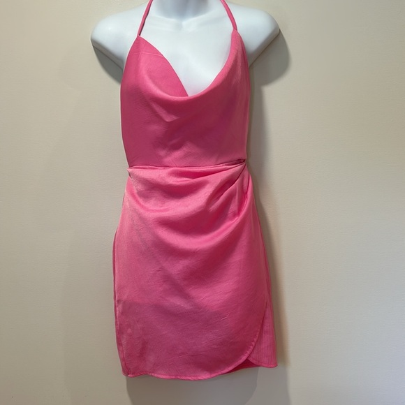Princess Polly Ensley Mini Dress Pink Size 4 backless summer lightweight - Picture 2 of 13